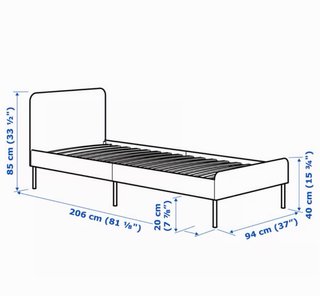 Cama IKEA 90x200 con Colchón