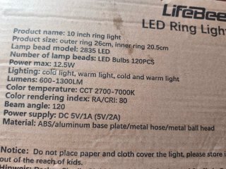 Aro de Luz LED LifeBee con Trípode y Mando.