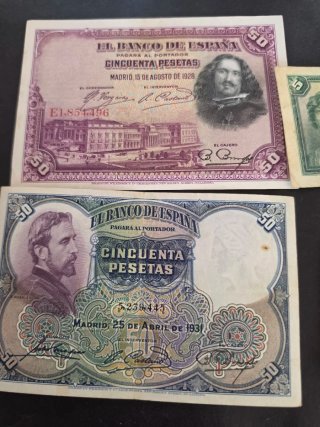 Lote Billetes Españoles historicos.