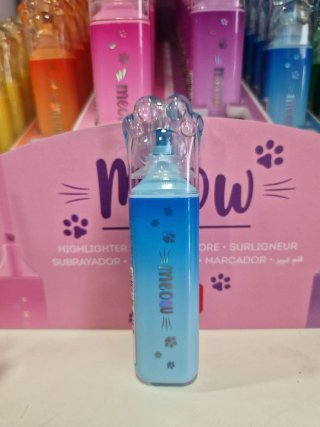 Evidenziatore azzurro Meow con tappo zampa