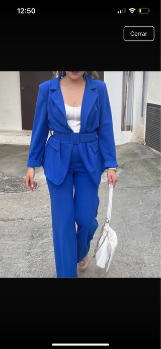 Traje chaqueta mujer talla única azul