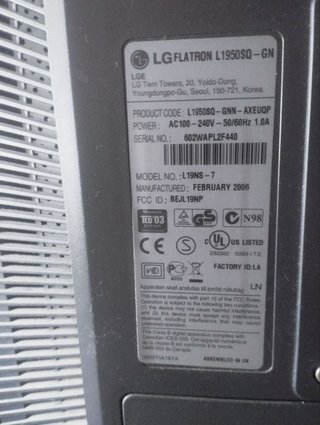 Monitor LG 19" Flatron L1950SQ