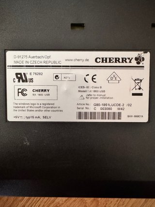 Teclado Mecánico Cherry G80 Negro