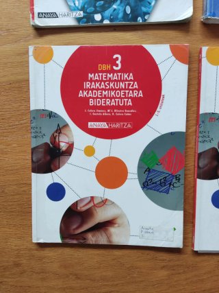 Libros matemáticas ESO (1/2/3) en euskera