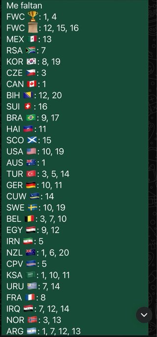 cambio cromos mundial