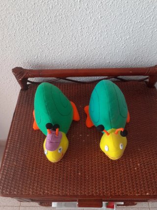 Lote de 2  peluches caracol verdes