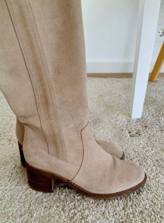 Botas piel ante tacón caña alta talla 40