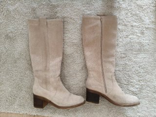 Botas piel ante tacón caña alta talla 40
