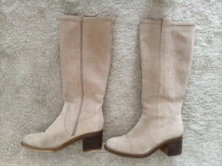 Botas piel ante tacón caña alta talla 40