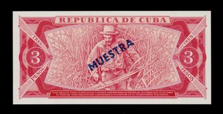 Cuba 3 Pesos 1983-1989 UNC MUESTRA SET 7 Billetes