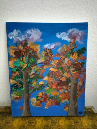 Cuadro decorativo árboles otoño