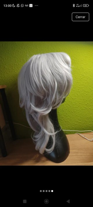 Peluca Mullet Blanca