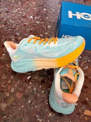 Hoka Clifton 10 Mujer Talla 40 Teal/Amarillo