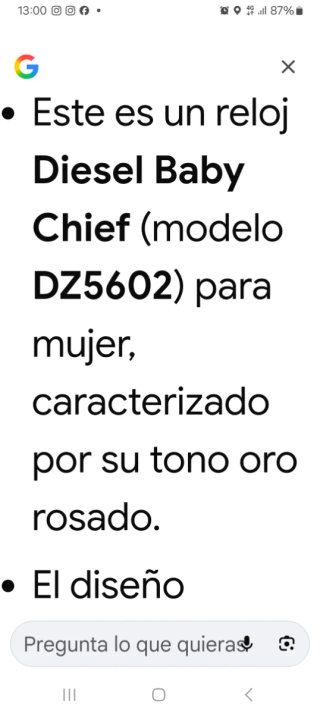 Reloj Diesel Babi Chief Dorado Mujer