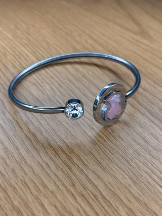 Pulsera Tous Acero Rosa y Circonita