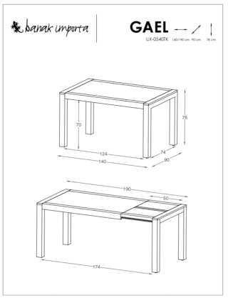 Mesa comedor teka ampliable Banak