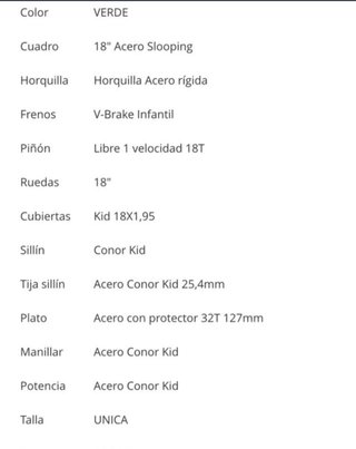 Bicicleta Conor Meteor 16 Infantil Verde