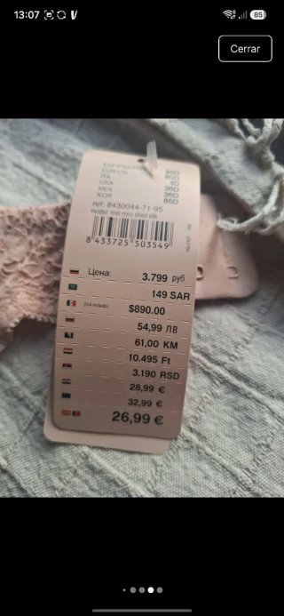 Sujetador 95D Women'S Secret rosa nude con encaje