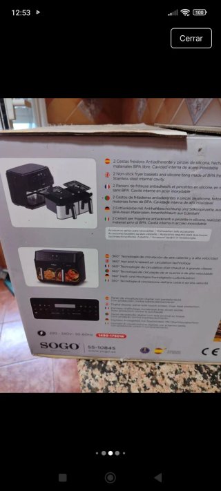 Freidora de Aire Doble SOGO Digi Fryer Duo