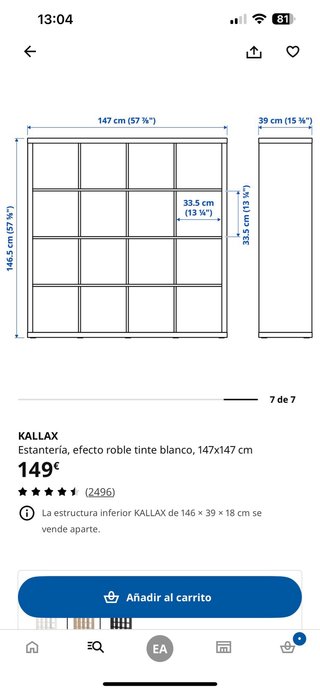 Estantería KALLAX 16 cubos
