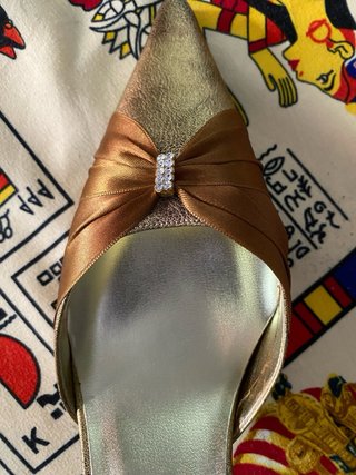 Zapatos de fiesta dorados y plateados