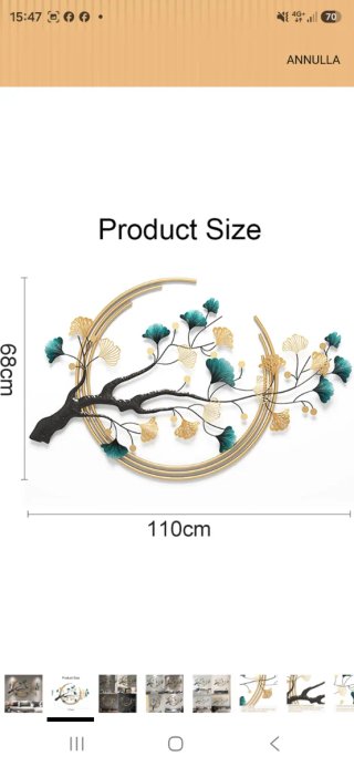 Decorazione murale albero oro e verde