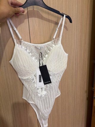Body Lencero Blanco Talla L/XL Encaje
