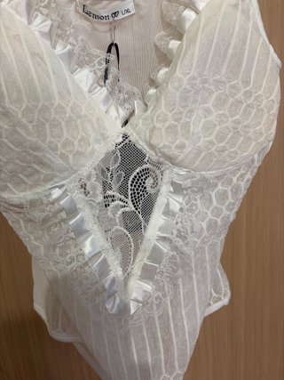 Body Lencero Blanco Talla L/XL Encaje