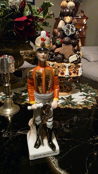 Statua Vintage Ufficiale Napoleonico Porcellana