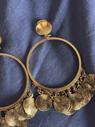 Pendientes vintage aro con monedas
