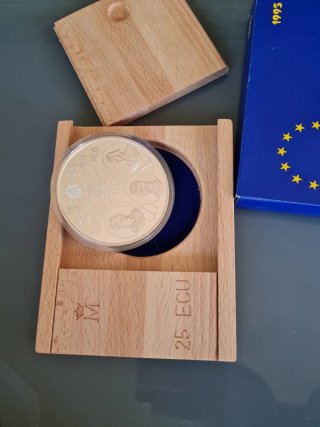 Moneda 25 ECU Plata 1995 Marina Española