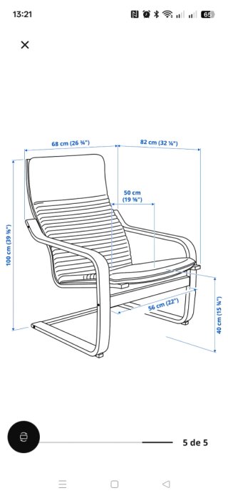 Sillón Poäng Ikea Madera Beige