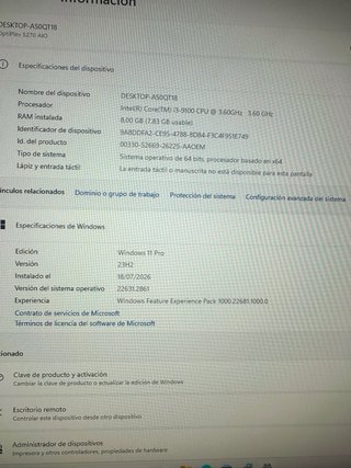 Dell Optiplex 5270 AIO Ordenador