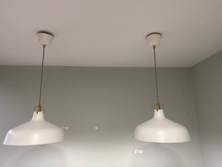 Lámpara colgante Ranarp Ikea blanca y dorada