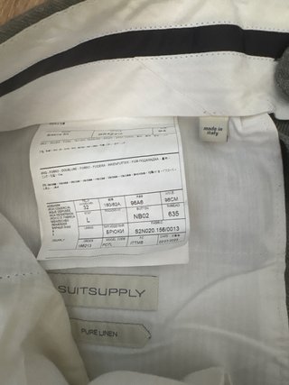 SuitSupply Pantalón Lino Verde