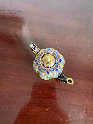 Tetera miniatura esmalte cloisonné chino