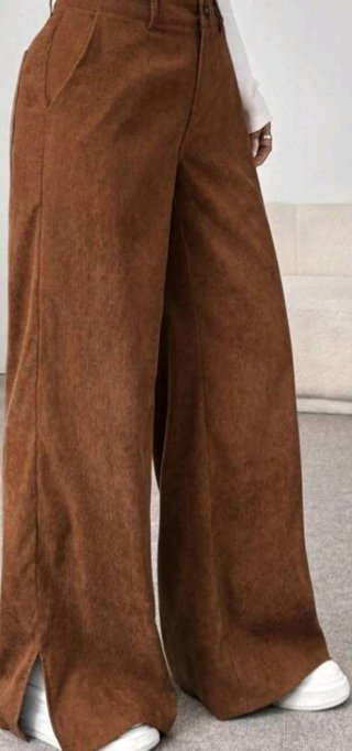 Pantalón micropana marrón oscuro Talla M