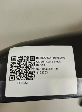 Retrovisor derecho 6128363 citroen xsara 1082