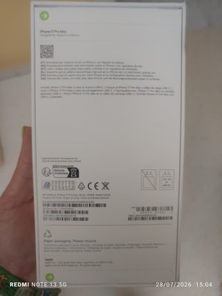 iPhone 17 Pro Max Plata Sin Estrenar