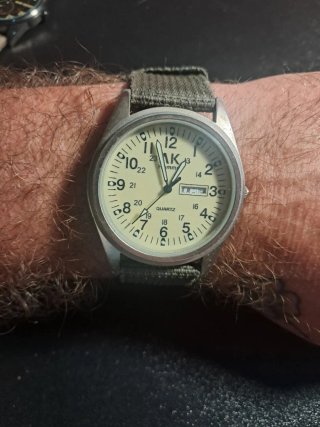 Reloj Militar ak Beige y Marrón