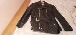 Chaqueta de cuero auténtico para mujer