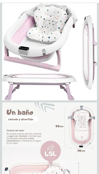 Bañera Plegable Bebé con Cojín Estrella