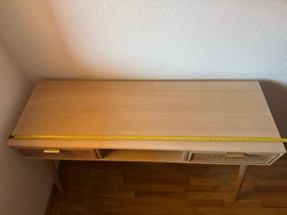 Consola madera natural y ratán