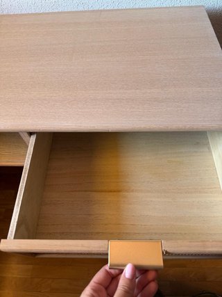 Consola madera natural y ratán