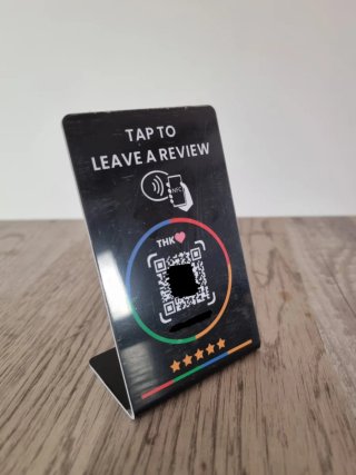 Soporte NFC + QR para mostrador - +Reseñas en maps