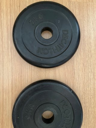 2 discos de pesa Decathlon 2kg