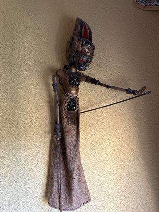 Pareja Marionetas Wayang Golek Indonesia en madera