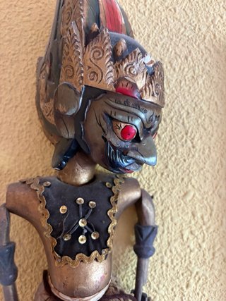 Pareja Marionetas Wayang Golek Indonesia en madera