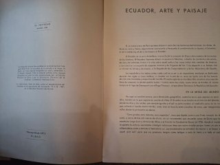 Libro Vintage, Ecuador, Arte y Paisaje,de  1959