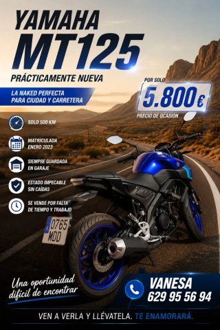 Yamaha MT125 - Prácticamente Nueva